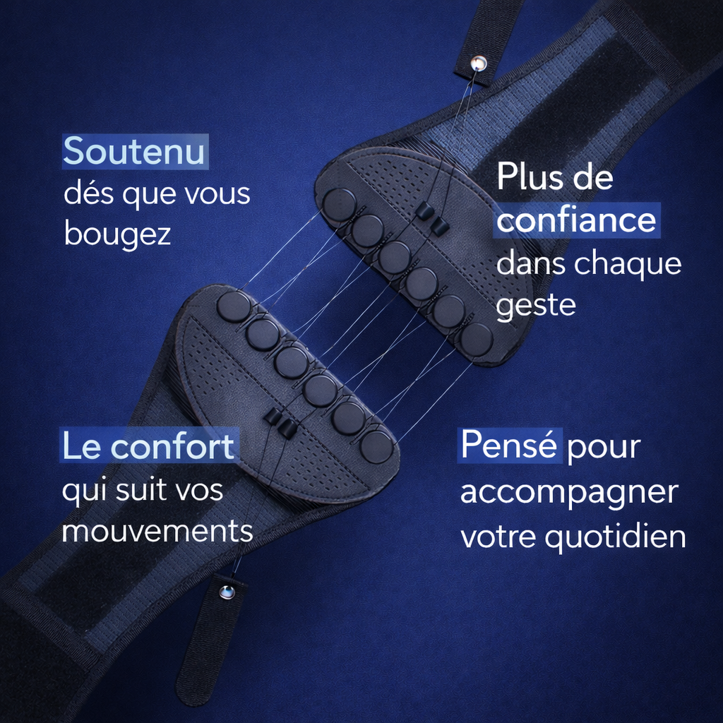 Soulagez votre dos dès que vous bougez. Sans rigidité. Sans gêne.